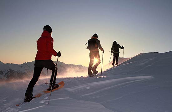 Snow-shoe winter hiking